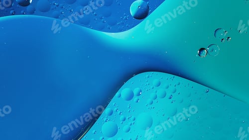 Preview: oil with bubbles on on dark blue background. Abstract background.