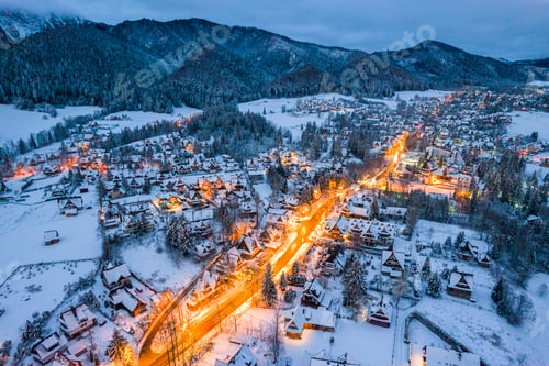 Preview: Winter in Zakopane, Drone View with Giewont Mount
