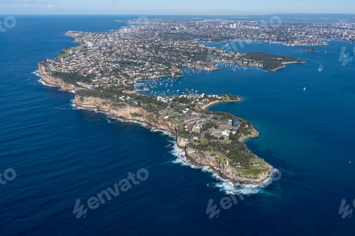 Preview: Aerial view of the Eastern suburbs, watson bay, looking back, Sydney Australia