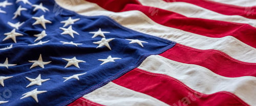 Preview: USA flag, US of America sign symbol background, closeup view