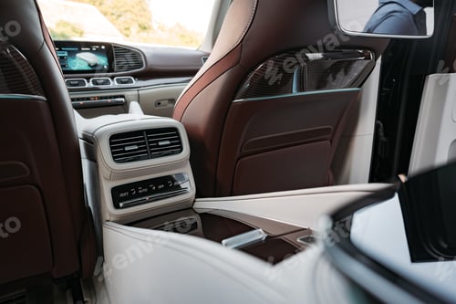 Preview: Interior of prestige modern car with leather seats