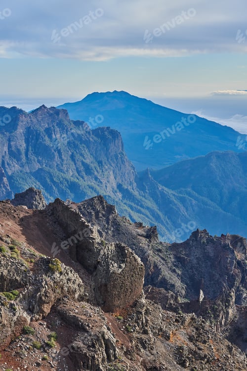 Preview: Volcano Roque De Los Muchachos, La Palma. Volcano area - Roque de los Muchachos, La Palma, Spain.