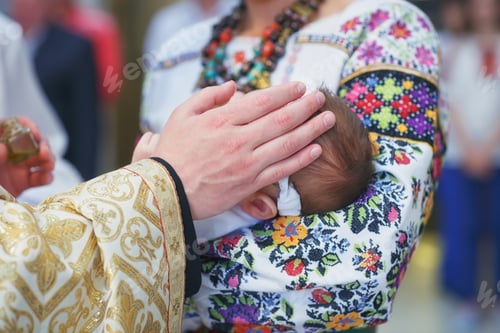 Preview: Ceremony of Christening newborn in Christian Church