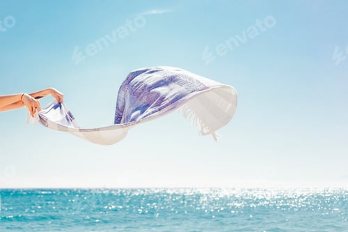 Preview: Sea breeze summer wallpaper background, bright blue tone