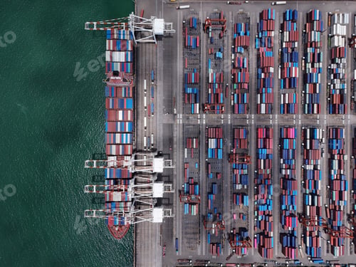 Preview: Industrial import-export port prepare to load containers