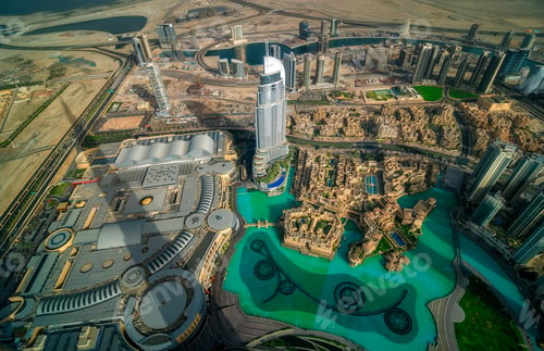 Preview: Dubai downtown view by sunset, Dubai, United Arab Emirates