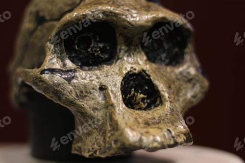 Ancient Skull Remains in Close-up
