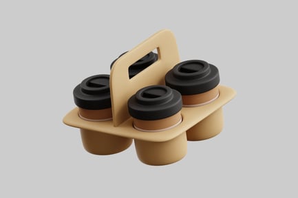 Preview: Coffee cup carrier with four cups