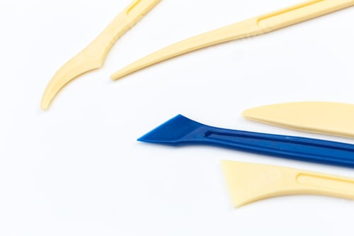 Preview: plastic knives for plasticine, isolated on white background