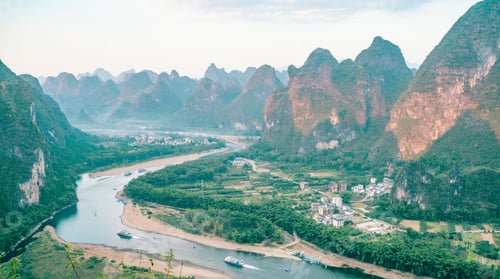 Preview: Landscape of Lijiang River in Guilin, Guangxi Zhuang Autonomous Region, China, Asia