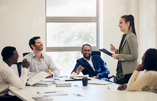 Preview: Shot of a group of businesspeople having a meeting in a boardroom