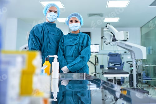 Preview: Surgeons in Blue Scrubs in Operating Room