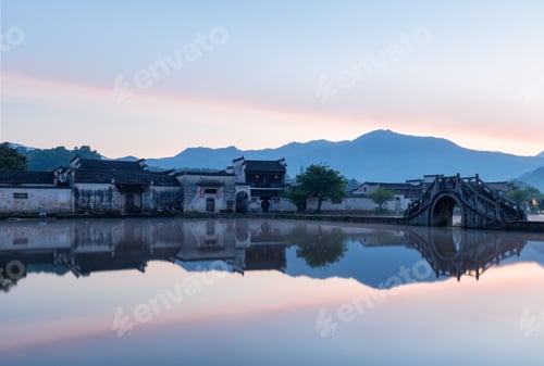 Preview: chinese ancient villages in dawn