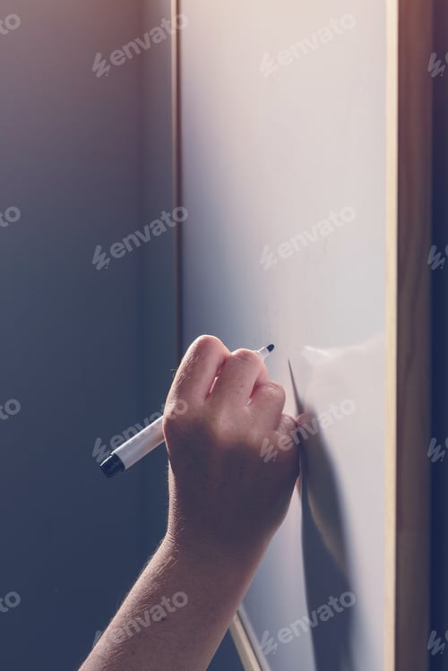 Preview: Hand writing on whiteboard - office, business and education