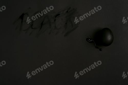 Preview: Black painted egg decoration on the same color background