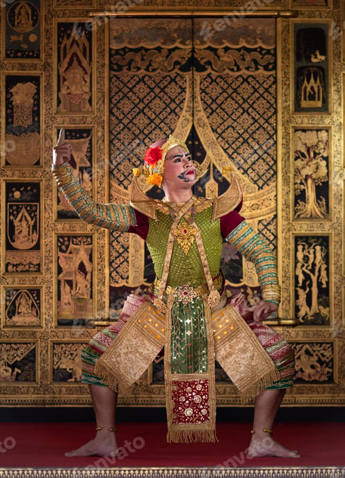 Preview: Khon, Is a classical Thai dance in a mask in the Ramayana literature,