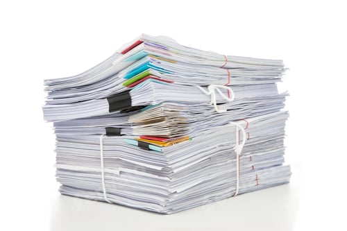 Preview: Stack of Documents isolated on white background. Documents pile.