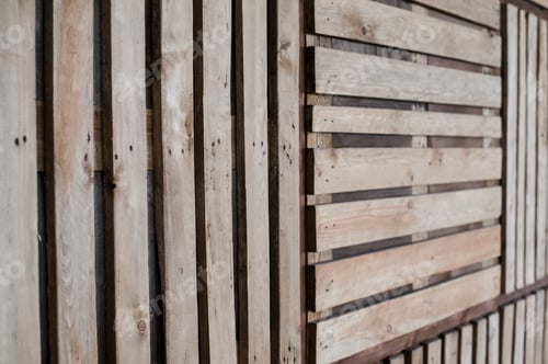 Preview: layer of wood plank arranged as a wall