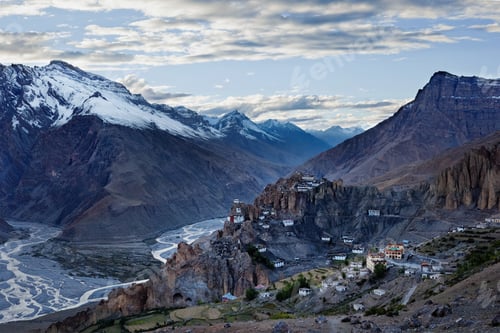 Preview: Dhankar monastry perched on a cliff in Himalayas, India