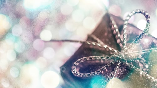 Vista previa: Presents And Bokeh In Blurred Style On Mulberry Paper Texture For Christmas Ans New Year Concept
