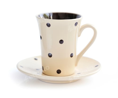 Preview: Coffee cup and saucer isolated on white