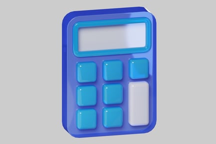 Preview: Blue Calculator with Rounded Keys