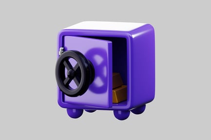 Preview: Purple safe with round black dial