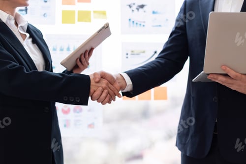 Preview: Professional business handshake between executives in formal office setting