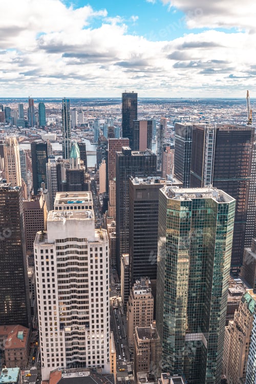 Preview: Top of the Rock in New York, general view of the Manhattan building mix