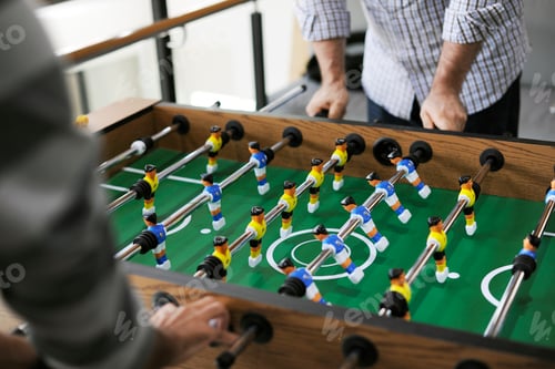 Preview: People Playing Enjoying Foosball Table Soccer Game Recreation Le