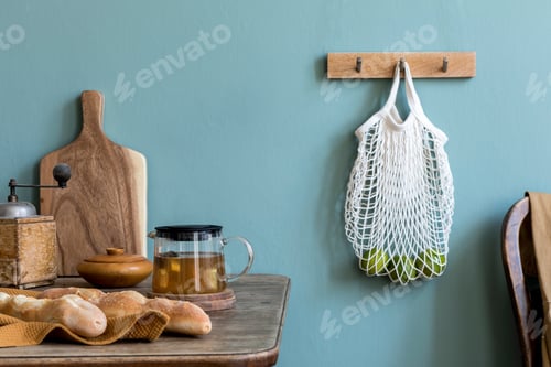 Preview: Tea, Bread, and Wooden Accents in Home Setting