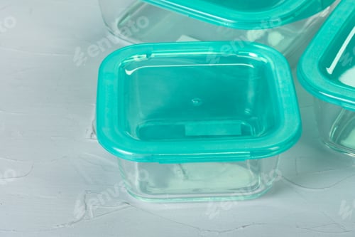 Preview: Set of plastic boxes kitchen ware on kitchen counter