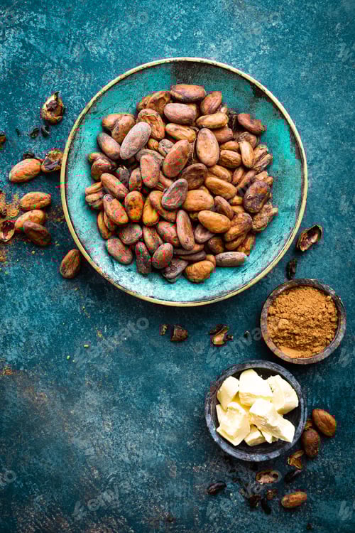 Visualização: Grãos de cacau, cacau