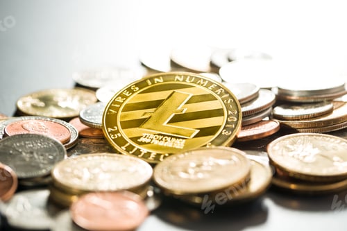 Preview: Litecoins. Digital cryptocurrency.