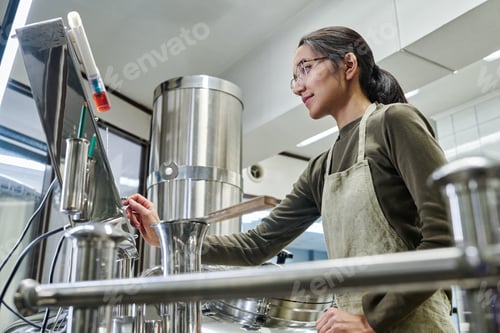 Preview: Worker controlling the working process at factory