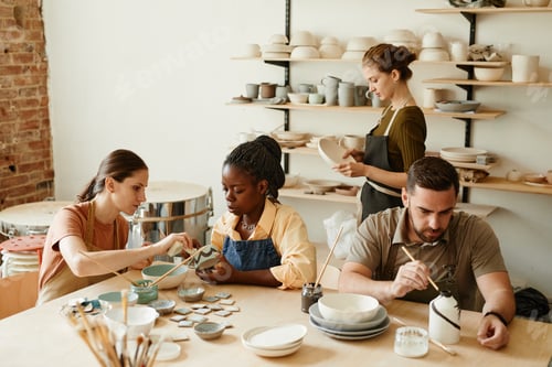 Preview: Group of People in Pottery Workshop