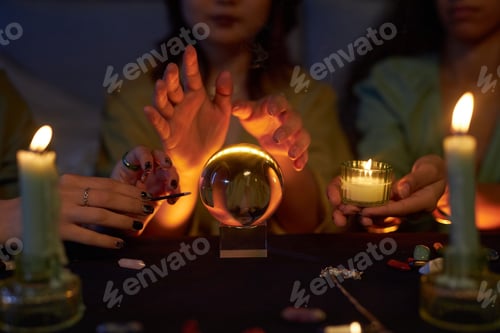 Preview: Girls Practicing Fortune Telling Using Crystal Ball
