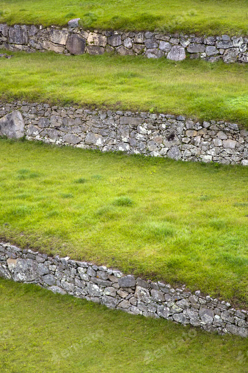 Preview: Green terraces at Machu Picchu in Peru