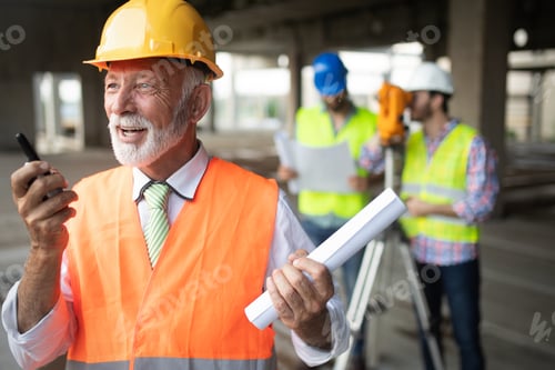 Preview: Group of construction engineer working in construction site