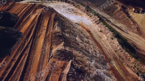 Preview: Top view of sand quarry, mining of natural resources or ore, heavy industry concept. Stock footage
