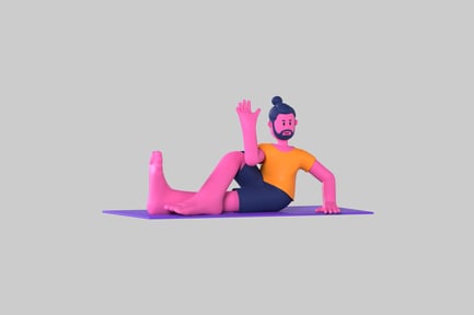 Preview: Yoga Pose Character, Stylized Man