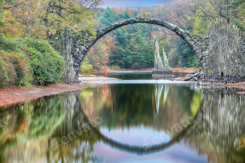 Preview: Astonishing autumn landscape in Azalea and Rhododendron Park Kromlau.