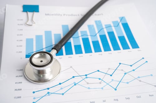 Preview: Stethoscope on charts and graphs paper, Finance, Account, Statistics, Investment, Analytic research