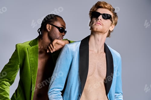 Preview: Dapper Duo: Stylish Men Standing Together
