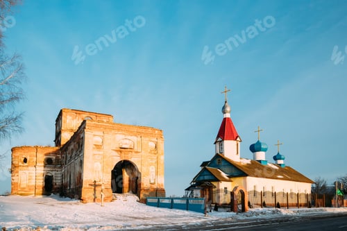 Preview: Ruined Orthodox Church Of The St. Nicholas Near New Church In Vi