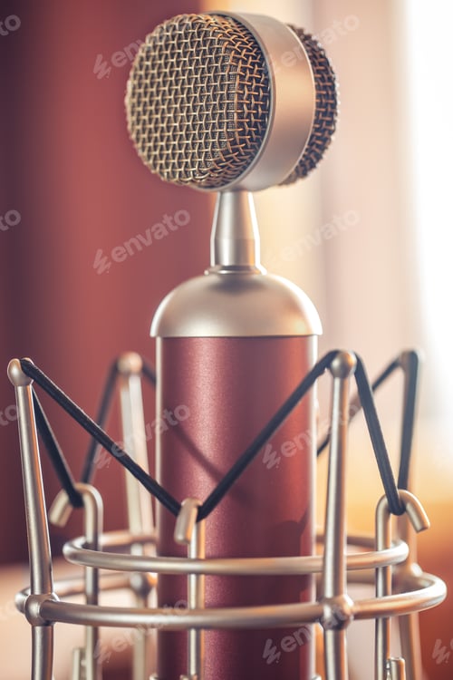 Preview: Professional microphone for sound recording, macro photography.