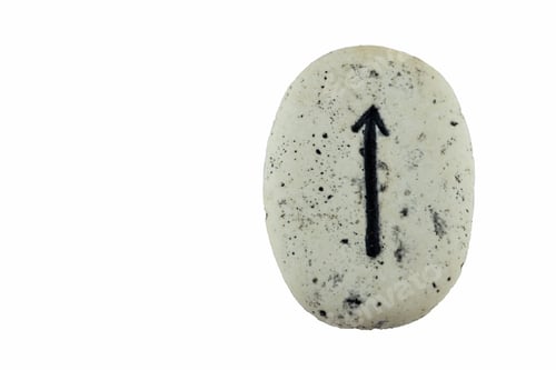 Preview: close-up of Viking stone runes,tiwaz
