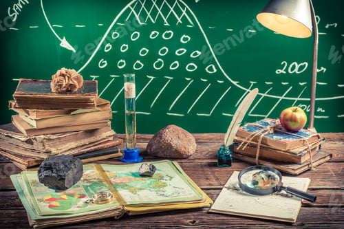 Preview: Vintage geography student desk
