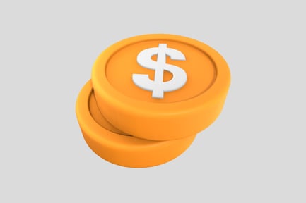 Preview: Gold Coin Stack Modern 3D Illustration