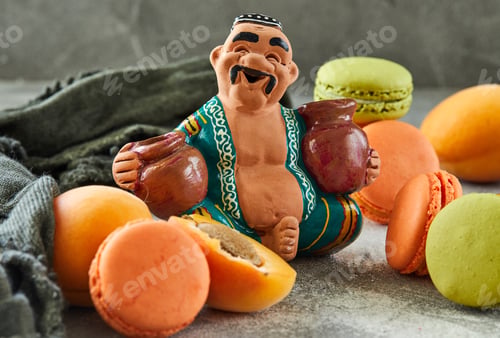 Preview: A figure of an oriental fruit seller in a bazaar